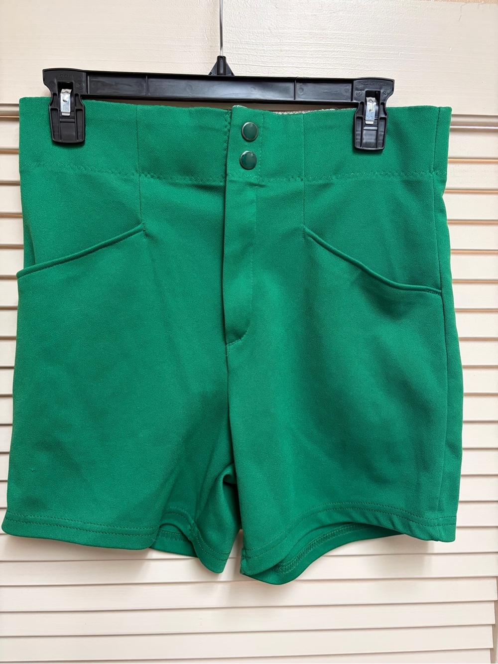 VTG BIKE Athletic C900 Shorts Mens M Green USA Made 80s Coach Gym Polyester Snap